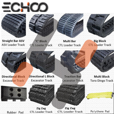 jakość  ECHOO Rubber Tracks For Excavators Mini Diggers , Compact Track Loader fabryka